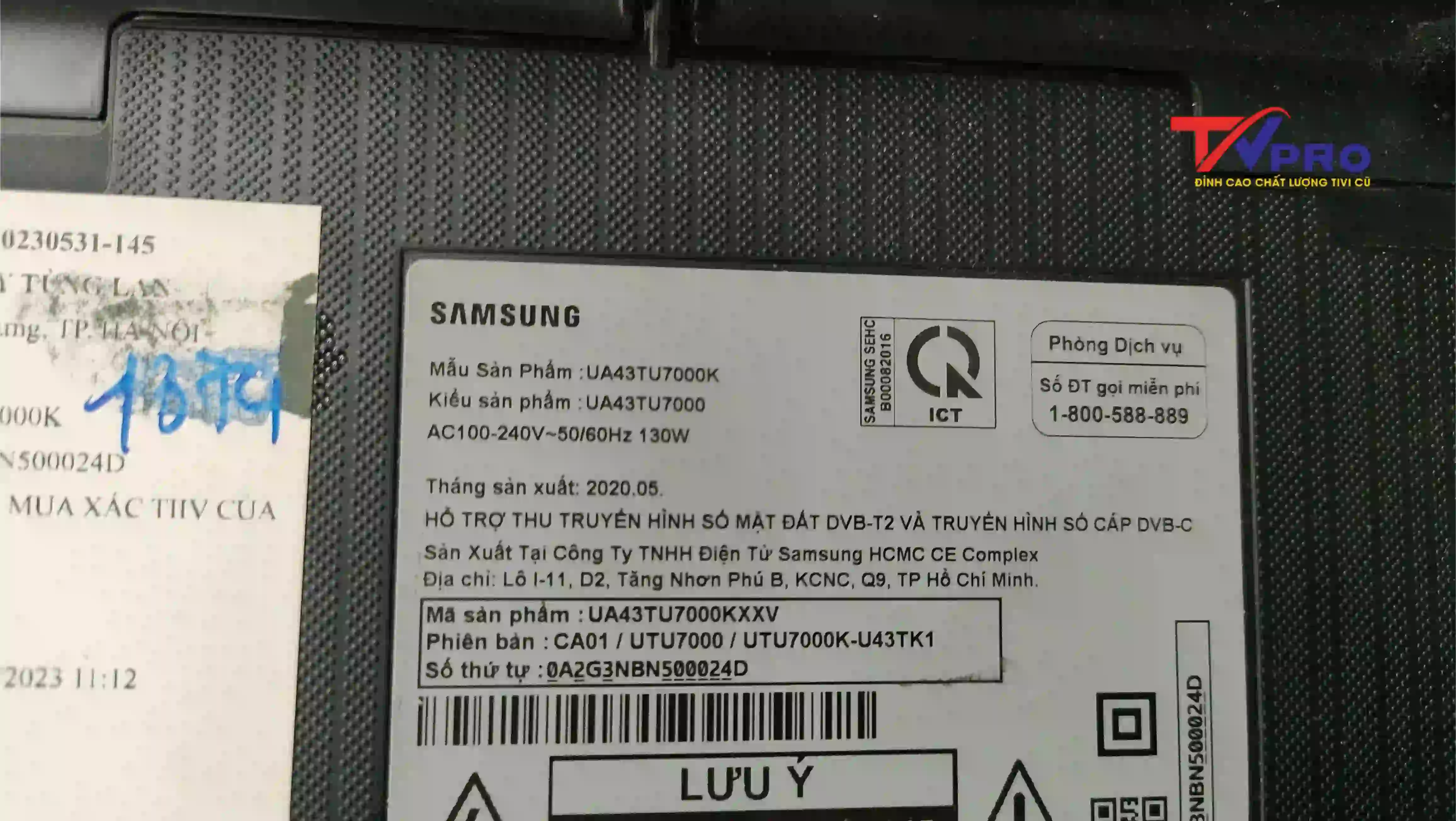 Thông số kỹ thuật của tivi SONY 65X7000G